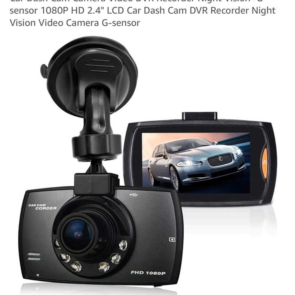 HD Car Dash Cam with Night Vision - Black